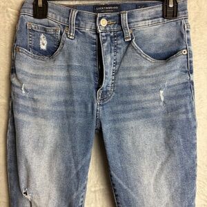 Lucky Brand Jeans 4/27 Women Bridgette High Rise Skinny Ankle Distressed Frey